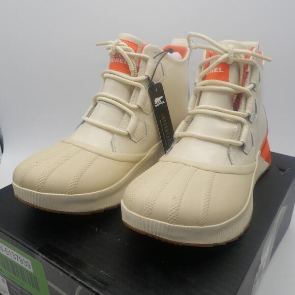 NEW Sorel Out N About III Classic WP Duck Boots Women's 7.5 Ceramic Cream Orange - Picture 1 of 8
